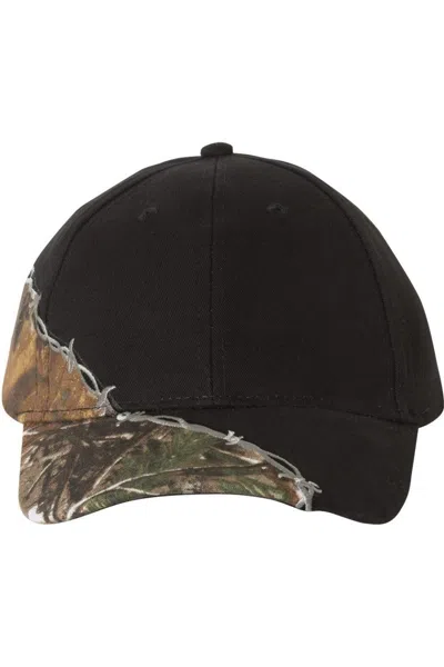 Kati Camo With Barbed Wire Embroidery Cap In Black