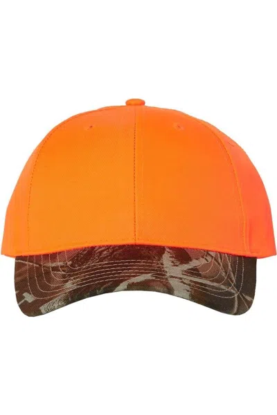 Kati Solid Crown With Camo Visor Cap In Brown