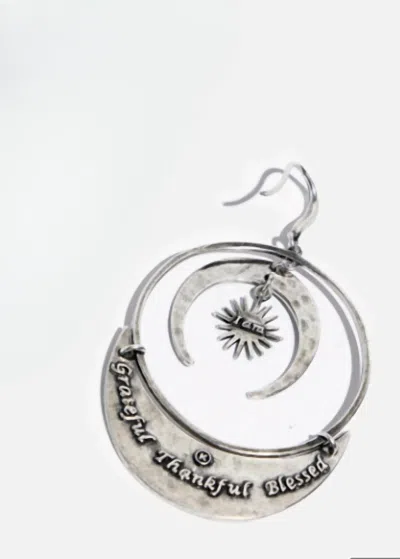 Katia Designs Women's Thankful Moon And Star Earring In Silver Earrings In Metallic