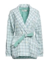 Katia Giannini Woman Blazer Sky Blue Size 8 Viscose, Cotton, Polyamide, Polyester In Blue