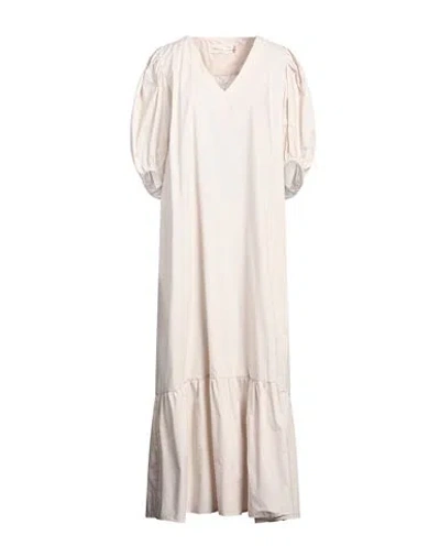 Katia Giannini Woman Maxi Dress Beige Size 8 Cotton In White