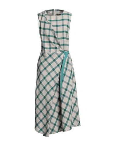 Katia Giannini Woman Midi Dress Emerald Green Size 6 Virgin Wool, Cotton
