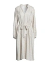 Katia Giannini Woman Midi Dress Ivory Size 8 Viscose In White