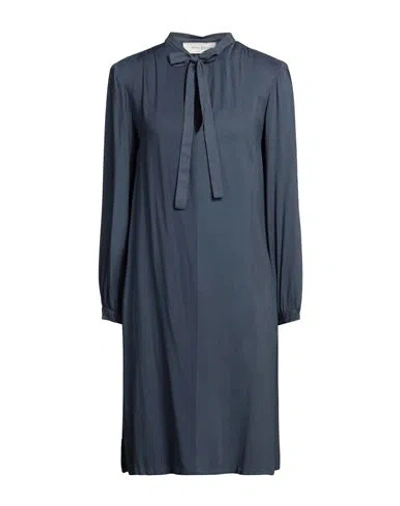 Katia Giannini Woman Mini Dress Slate Blue Size 8 Viscose
