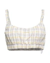Katia Giannini Woman Top Yellow Size 6 Viscose, Cotton, Polyamide, Elastane In Yellow
