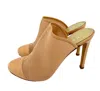 Katia Giannini Women's Designer Pumps Leather And Mesh Mules Slip On In Beige In Beige