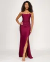 Katia Rae Junior's Strapless Corset Gown In Burgundy
