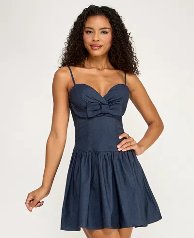 Katia Rae Junior's Sweetheart Neck Corset Mini Dress In Blue