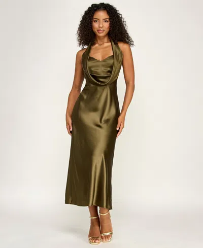 Katia Rae Junior's Tie-back Sleeveless Dress In Green