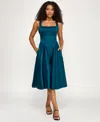 Katia Rae Juniors' Mikado Strapless Midi Dress In Blue