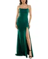Katia Rae Juniors' Sleeveless Shirred Side-slit Gown, Created For Macy's In Emerald