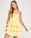 Katia Rae Juniors' Smocked Eyelet Halter Dress, Created For Macy's In Yellow