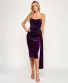 Katia Rae Juniors' Strapless Asymmetrical Dress In Purple