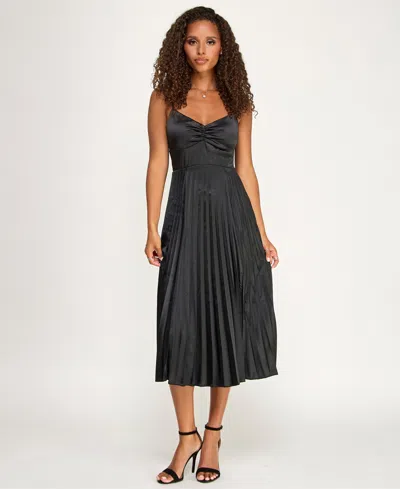 Katia Rae Juniors' Tie-back Detail Midi Dress In Black