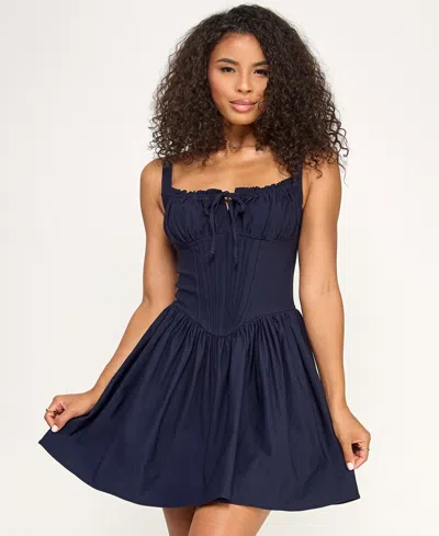 Katia Rae Women's Square Neck Short Dress In Blue