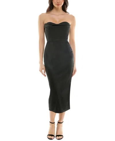 Katia Rae Women's Strapless Midi Party Dress In Black