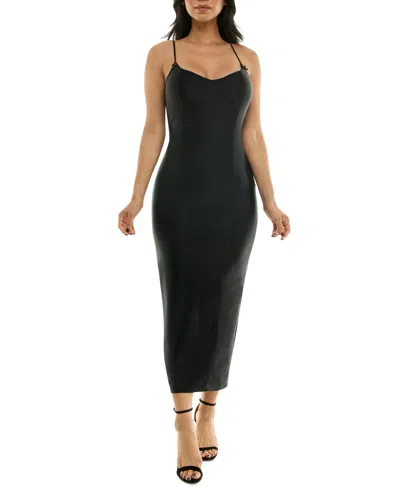 Katia Rae Women's V-neck Bodycon Knit Midi Dress In Black