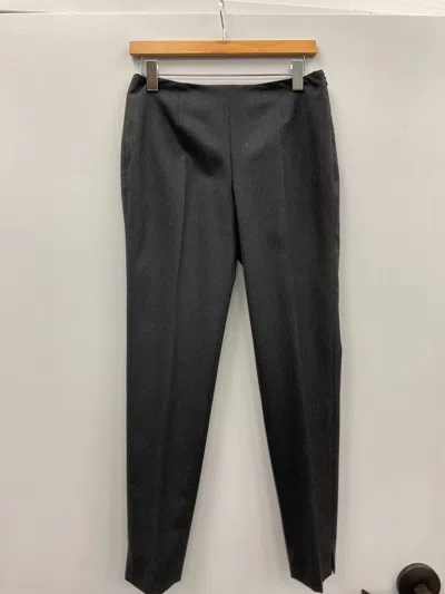 Katia Serafini Charcoal Flat Front Side Zip Wool Pant In Pink