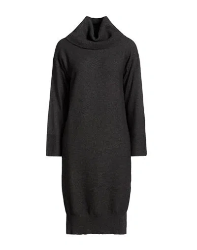 Katia Serafini Woman Mini Dress Charcoal Size 14 Merino Wool, Viscose, Cashmere In Gray