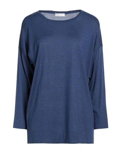 Katia Serafini Woman Sweater Blue Size 12 Wool, Silk, Cashmere