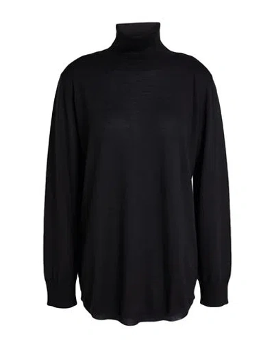 Katia Serafini Woman Turtleneck Black Size 14 Wool, Silk, Cashmere