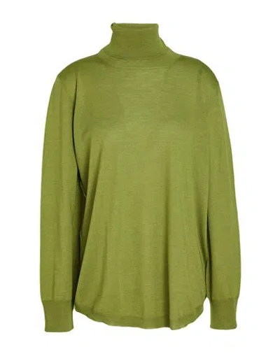 Katia Serafini Woman Turtleneck Green Size 12 Wool, Silk, Cashmere