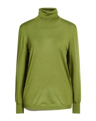 Katia Serafini Woman Turtleneck Lime Green Size 10 Wool, Silk, Cashmere