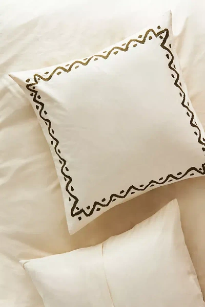 Katie Hodges Embroidered Euro Sham In Neutral