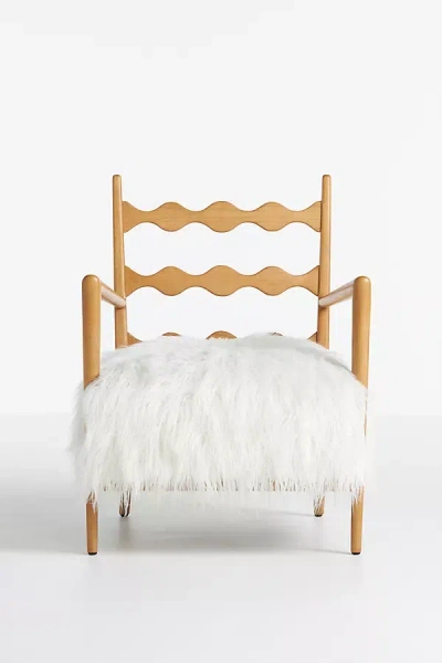 Katie Hodges Faux Fur Accent Chair In White