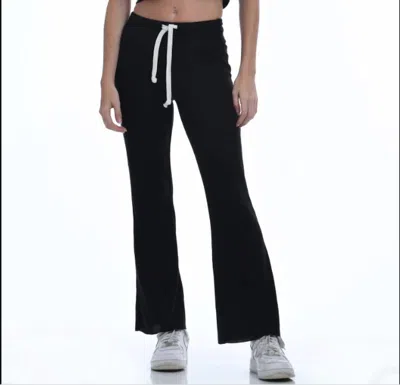 Katie J Nyc Junior Flare Raw Edge Sweatpant In Black