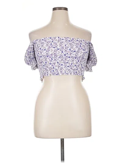 Pre-owned Katie J Nyc Short Sleeve Blouse In Purple