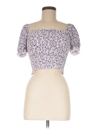 Pre-owned Katie J Nyc Short Sleeve Blouse In Purple