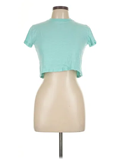 Pre-owned Katie J Nyc Short Sleeve Turtleneck In Blue