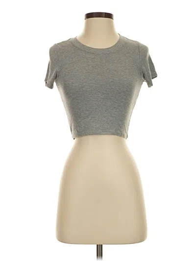 Pre-owned Katie J Nyc Short Sleeve Turtleneck In Gray