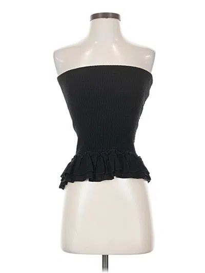 Katie J Nyc Sleeveless Top Black Strapless Neckline Tops