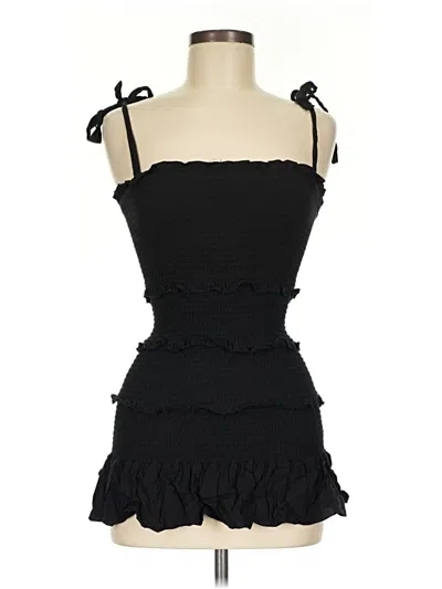 Pre-owned Katie J Nyc Sleeveless Top Black Strapless Neckline Tops