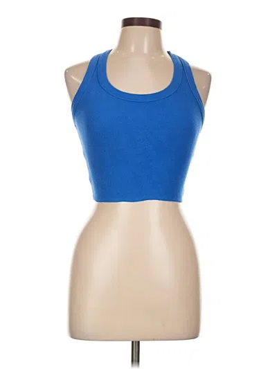 Pre-owned Katie J Nyc Tank Top Blue Halter Neckline Tops