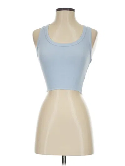 Pre-owned Katie J Nyc Tank Top Blue Strapless Neckline Tops
