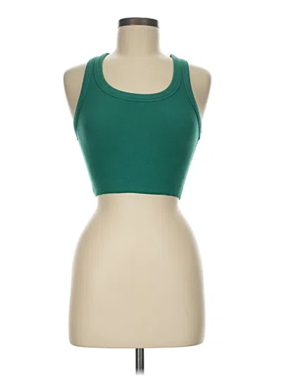 Pre-owned Katie J Nyc Tank Top Green Halter Neckline Tops