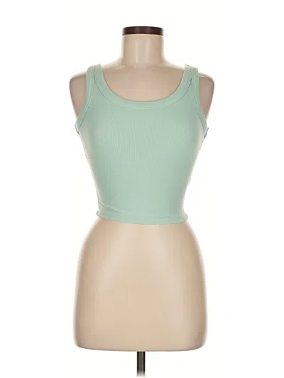 Pre-owned Katie J Nyc Tank Top Green Strapless Neckline Tops