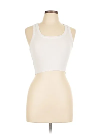 Pre-owned Katie J Nyc Tank Top Ivory Halter Neckline Tops In White