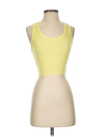Pre-owned Katie J Nyc Tank Top Yellow Halter Neckline Tops