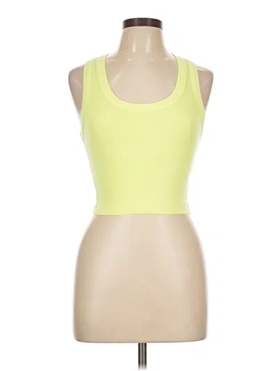 Pre-owned Katie J Nyc Tank Top Yellow Halter Neckline Tops