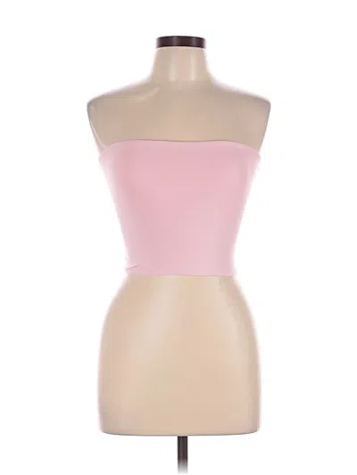 Pre-owned Katie J Nyc Tube Top Pink Strapless Neckline Tops