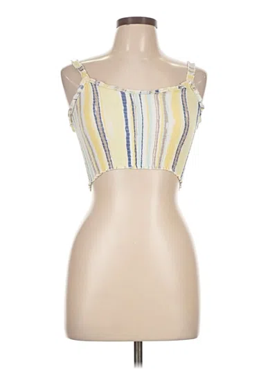 Pre-owned Katie J Nyc Tube Top Yellow Strapless Neckline Tops