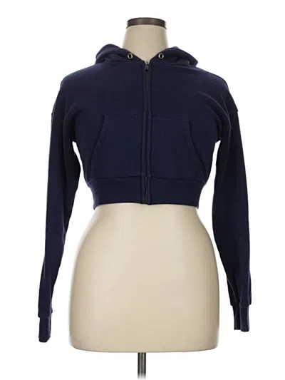 Pre-owned Katie J Nyc Zip Up Hoodie In Blue