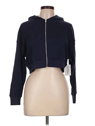 Pre-owned Katie J Nyc Zip Up Hoodie In Blue