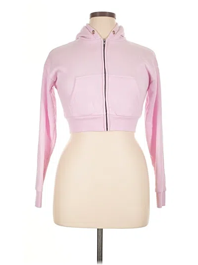 Pre-owned Katie J Nyc Zip Up Hoodie In Pink