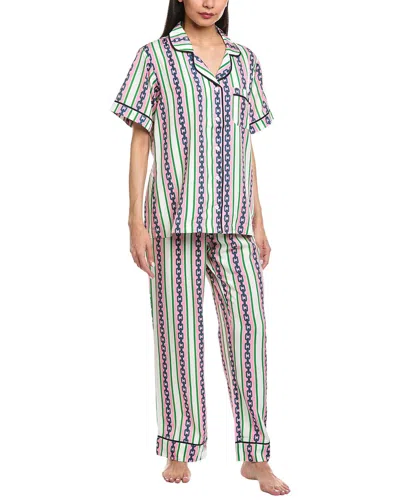 Katie Kime 2pc Chain Stripe Pajama Pant Set In Multi