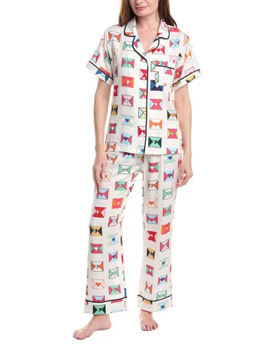 Katie Kime 2pc Love Notes Pajama Pant Set In Multi